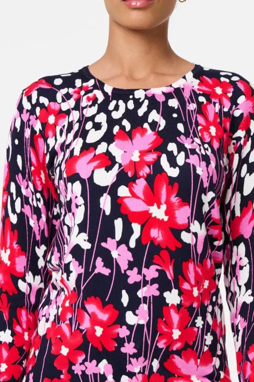 Floral Long Sleeve Scoop Neck Top