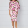 Floral Overlay Pencil Dress