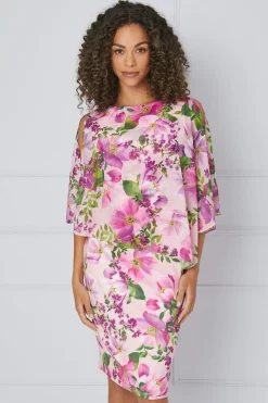 Floral Overlay Pencil Dress