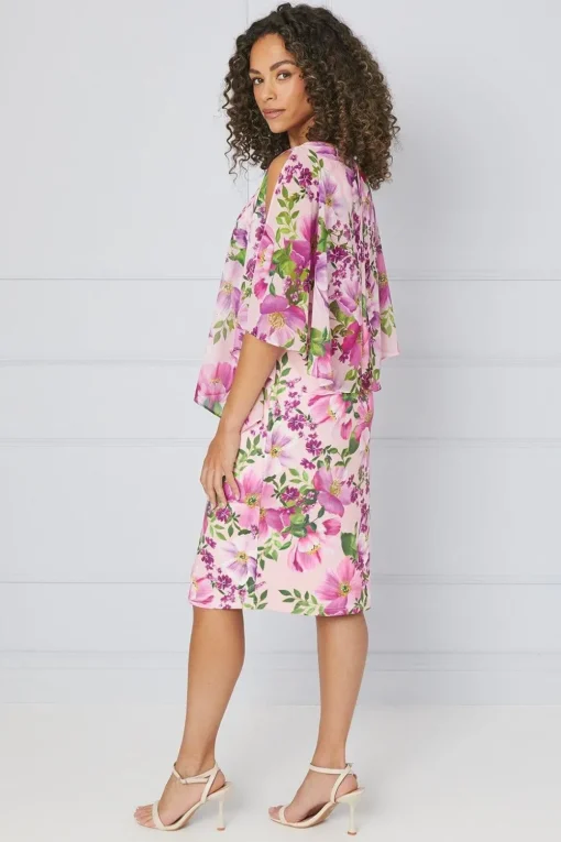 Floral Overlay Pencil Dress