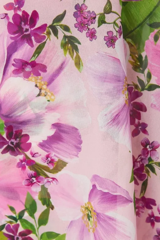 Floral Overlay Pencil Dress
