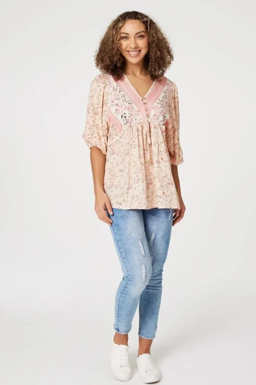 Floral Oversized Blouse Top