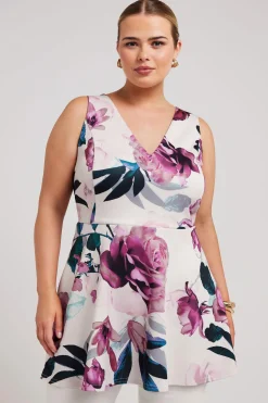 Floral Print Peplum Top