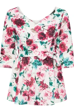Floral Print Peplum Top