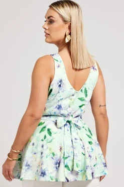 Floral Print Peplum Top