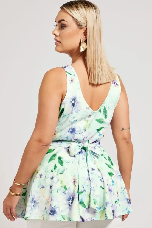 Floral Print Peplum Top