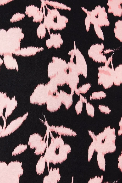 Floral Printed Jersey Short Sleeve Shift Dress