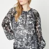 Floral Printed Organza Blouse