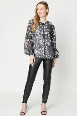 Floral Printed Organza Blouse