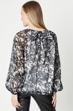 Floral Printed Organza Blouse