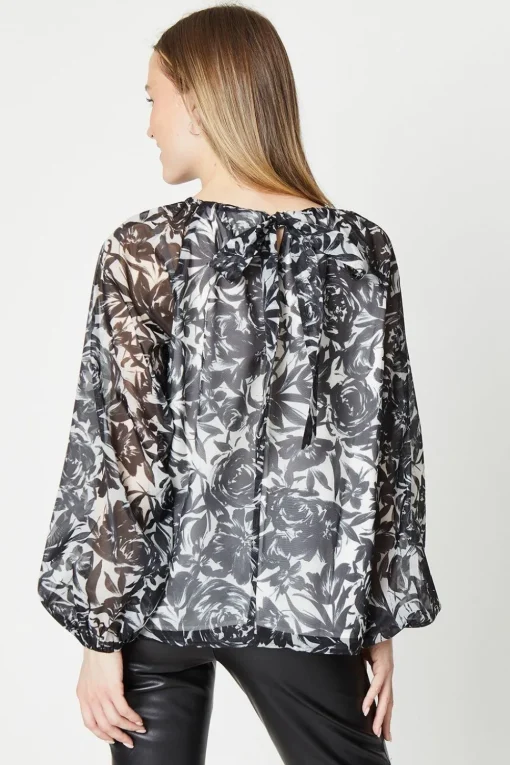 Floral Printed Organza Blouse