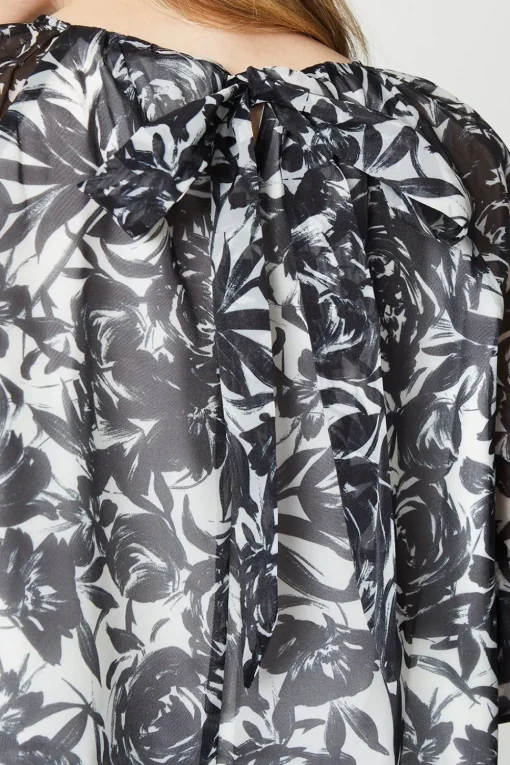 Floral Printed Organza Blouse