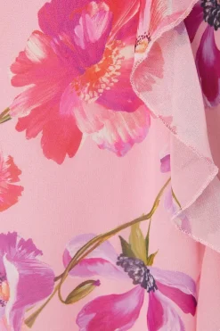 Floral Ruffle Detail Hanky Midi Dress
