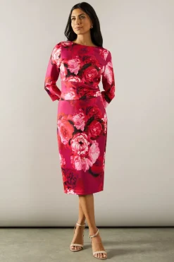 Floral Scuba Midi Dress