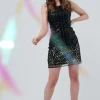 Floral Sequin Mini Dress