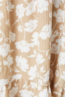 Floral Shirred Bodice Mini Dress