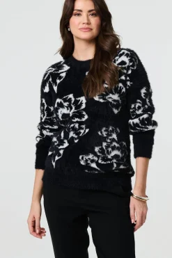 Floral Soft Knit Long Sleeve Jumper
