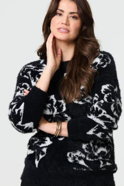 Floral Soft Knit Long Sleeve Jumper