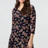 Floral Sparkle Mesh Knee Length Dress