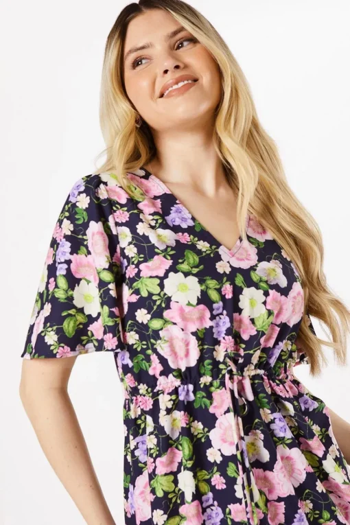 Floral Tiered Hem Mini Dress