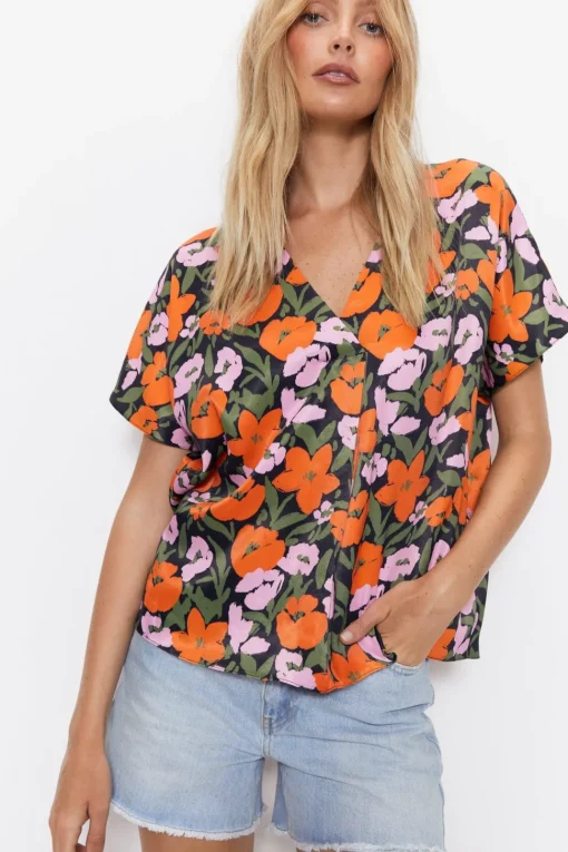 Floral V Neck Tunic