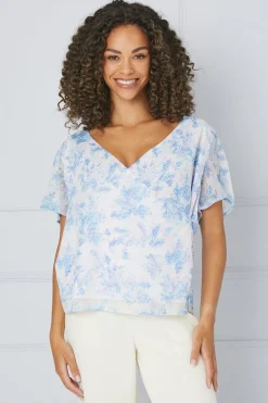 Floral Wrap Blouse