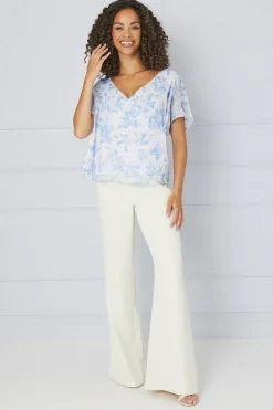 Floral Wrap Blouse