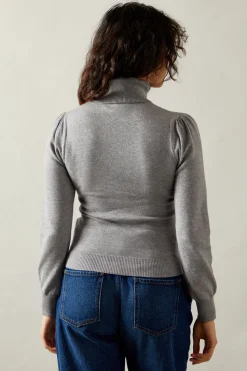 Foil Embellished Roll Neck Jumper