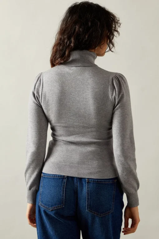 Foil Embellished Roll Neck Jumper