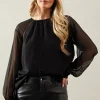 Foil Trim Blouse