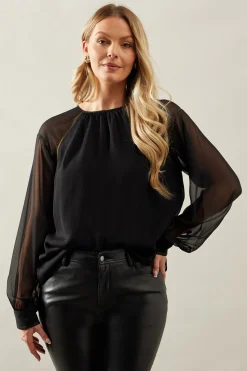 Foil Trim Blouse