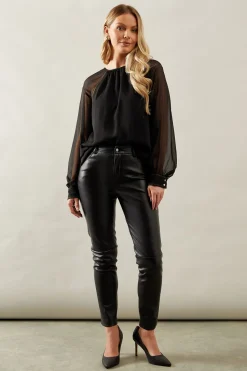 Foil Trim Blouse