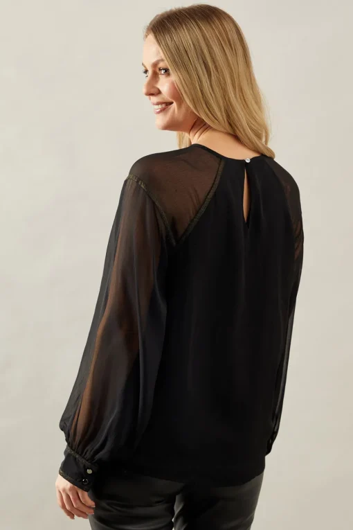 Foil Trim Blouse
