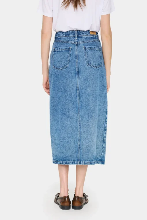 GabiSZ Denim High Waist Midi Skirt-