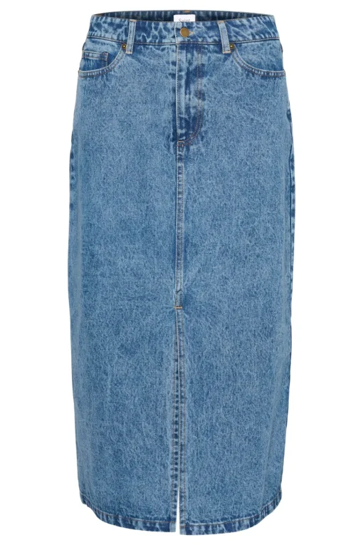 GabiSZ Denim High Waist Midi Skirt-