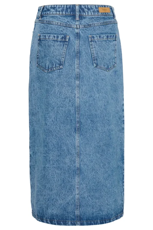 GabiSZ Denim High Waist Midi Skirt-