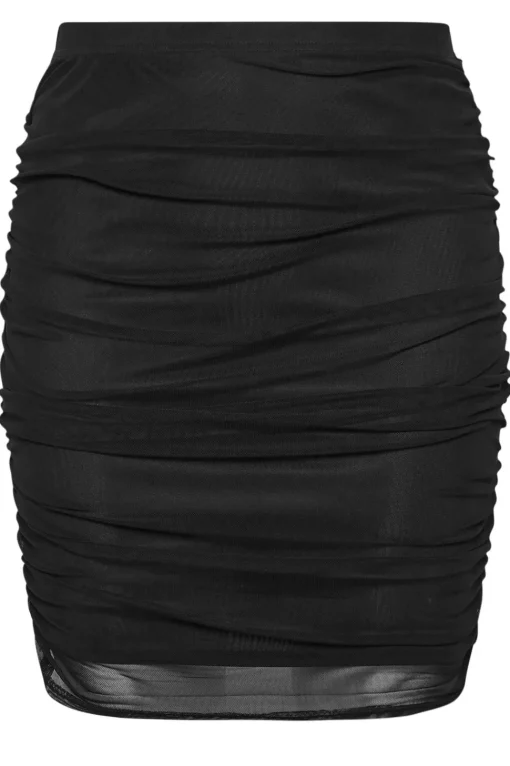 Gathered Mesh Skirt