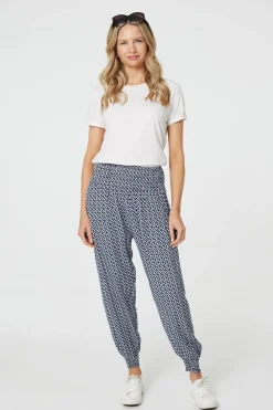 Geo Print Pocket Detail Harem Pants