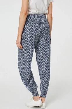 Geo Print Pocket Detail Harem Pants