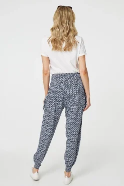 Geo Print Pocket Detail Harem Pants