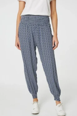 Geo Print Pocket Detail Harem Pants