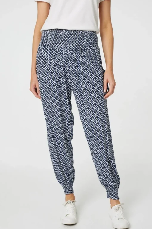 Geo Print Pocket Detail Harem Pants