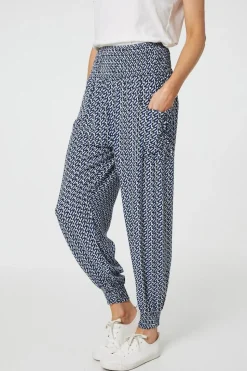 Geo Print Pocket Detail Harem Pants