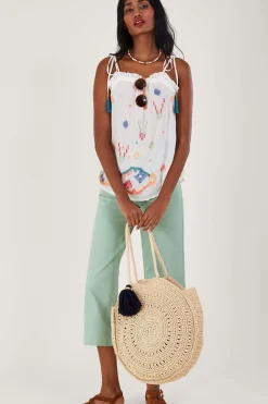 Geometric Embroidered Cami Top