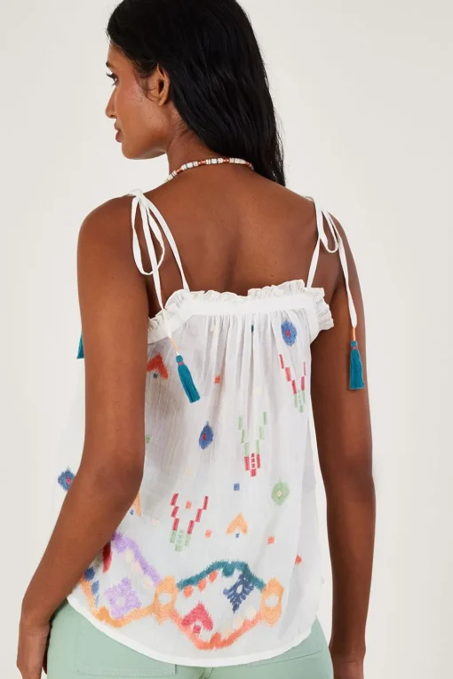 Geometric Embroidered Cami Top