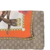 GG Supreme Silk Scarf with Floral Print and Chain Belt Motif
