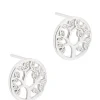 Gift Packaged 'Ana' Rhodium Plated 925 Silver & Cubic Zirconia Branch Earrings