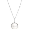 Gift Packaged 'Cosmos' Rhodium Plated 925 Silver Pearl Necklace
