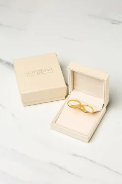 Gift Packaged 'Equinox' 18ct Yellow Gold Plated 925 Silver & Cubic Zirconia Earrings