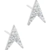 Gift Packaged 'Ines' Rhodium Plated 925 Silver Arrow Earrings